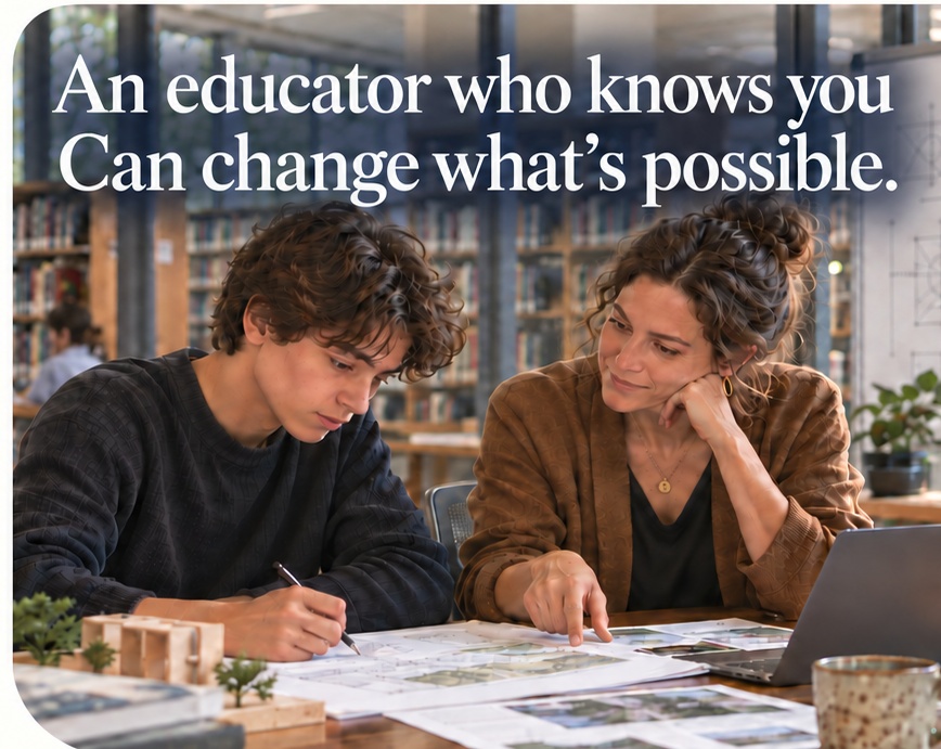 Student working with an Academic Salon educator